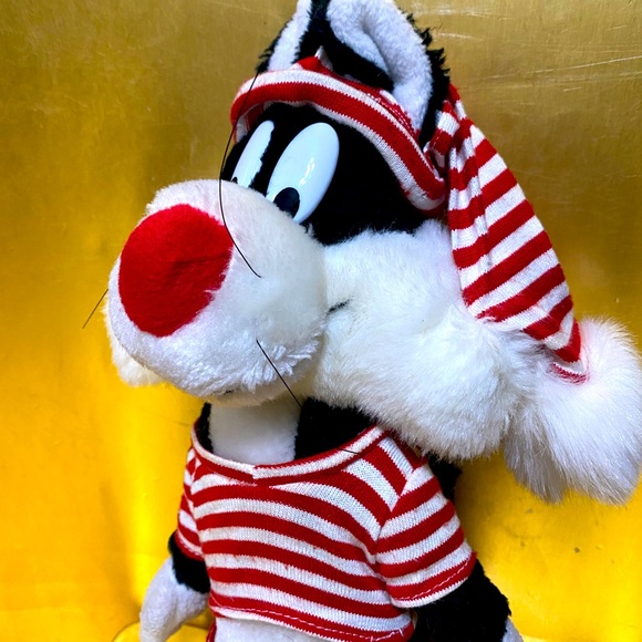 WARNER BROS. LOONEY TUNES VTG 1993 SYLVESTER THE CAT PLUSH 24K WEARING PAJAMA’S - Picture 5 of 15